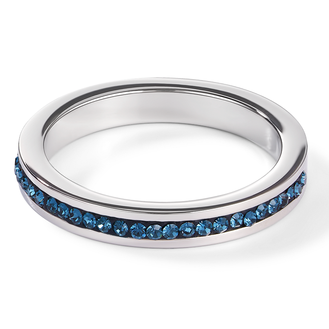 Ring Edelstahl silber & Kristalle Pavé montana