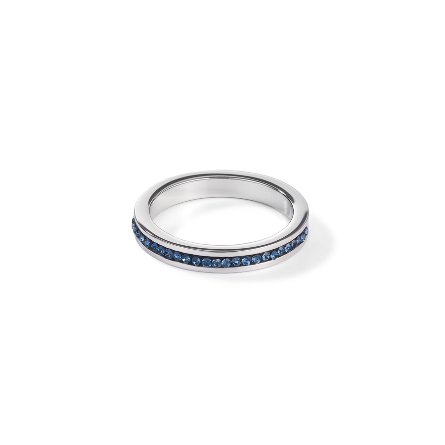 Ring Edelstahl silber & Kristalle Pavé montana