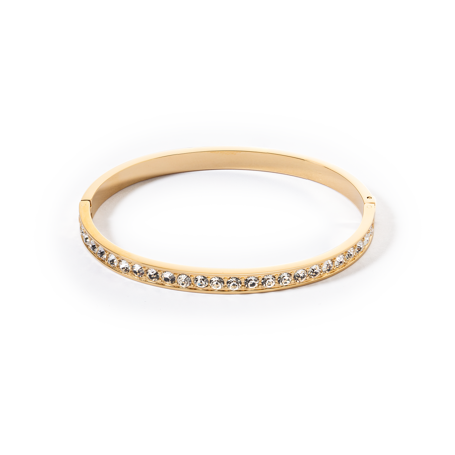 Armreif Edelstahl & Kristalle gold kristall (Größe 17 cm)