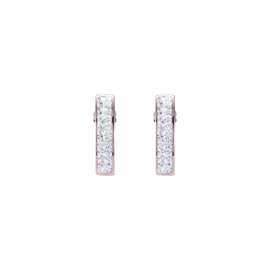 Ohrringe Edelstahl rosegold & Kristalle Pavé kristall