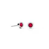 Ohrringe Sparkling Dot silber-rot