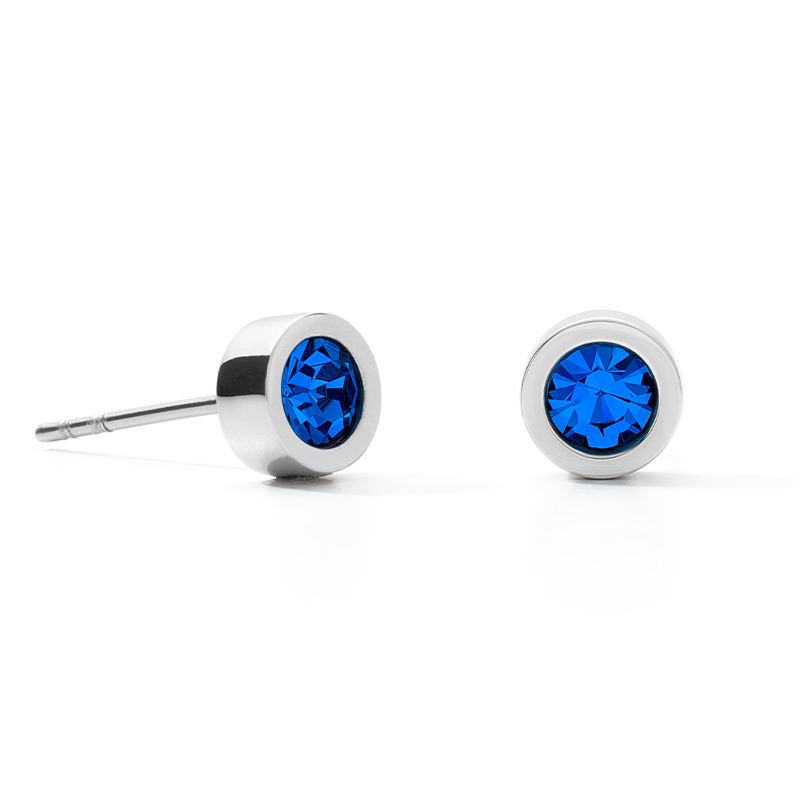 Ohrringe Kristall & Edelstahl silber blau