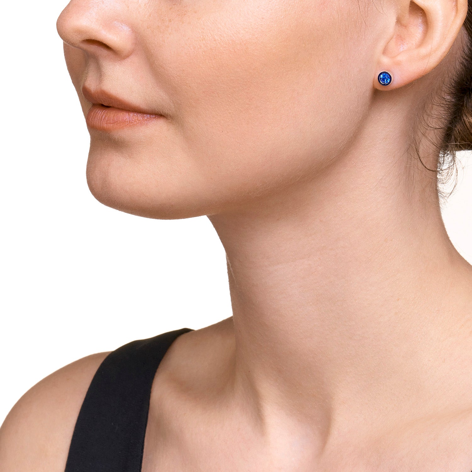 Ohrringe Kristall & Edelstahl silber blau