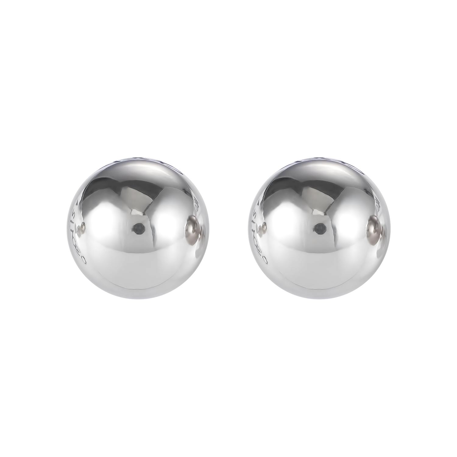 Ohrringe Edelstahlkugel groß silber