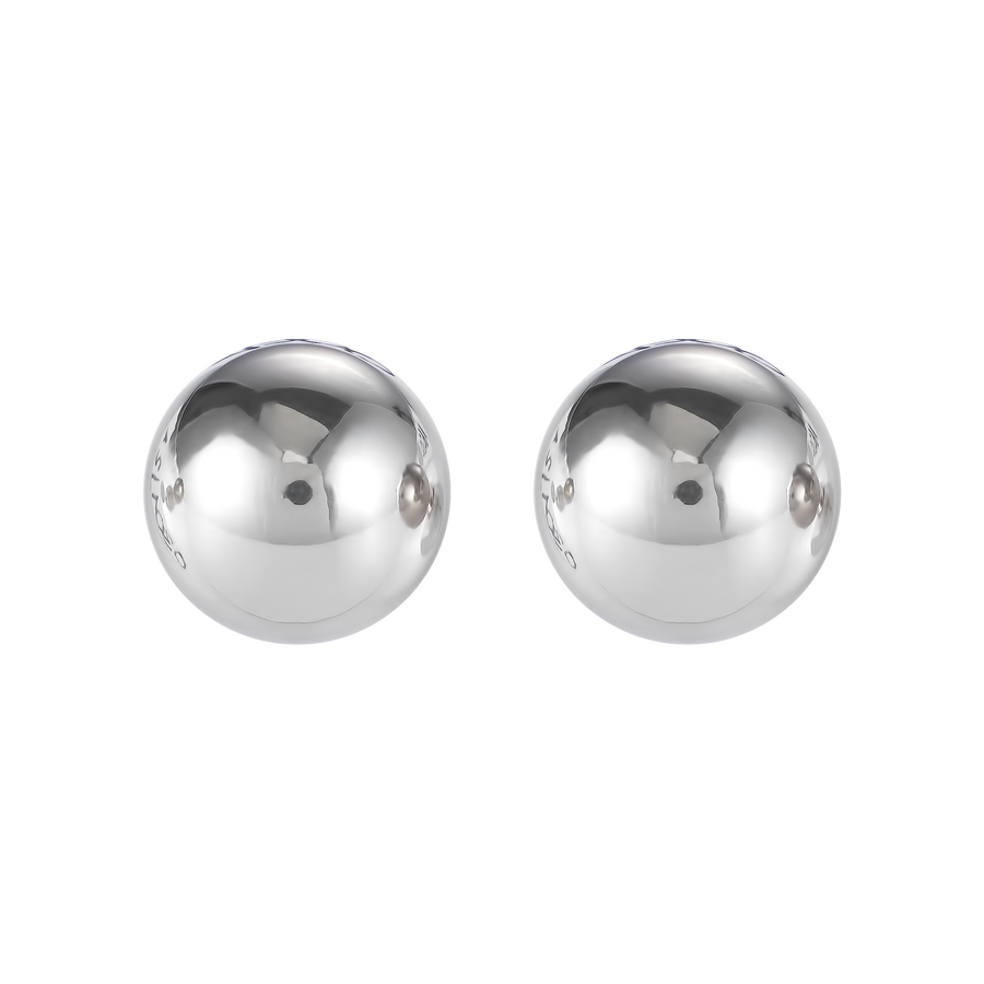 Ohrringe Edelstahlkugel groß silber