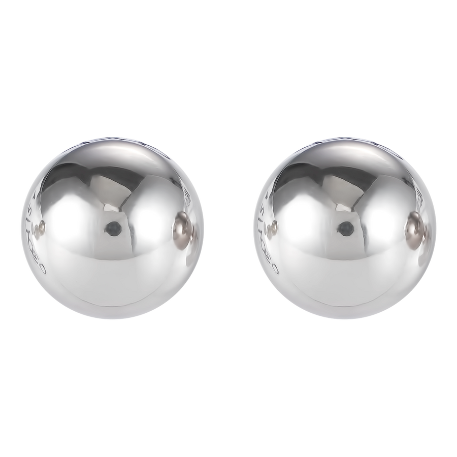 Ohrringe Edelstahlkugel groß silber