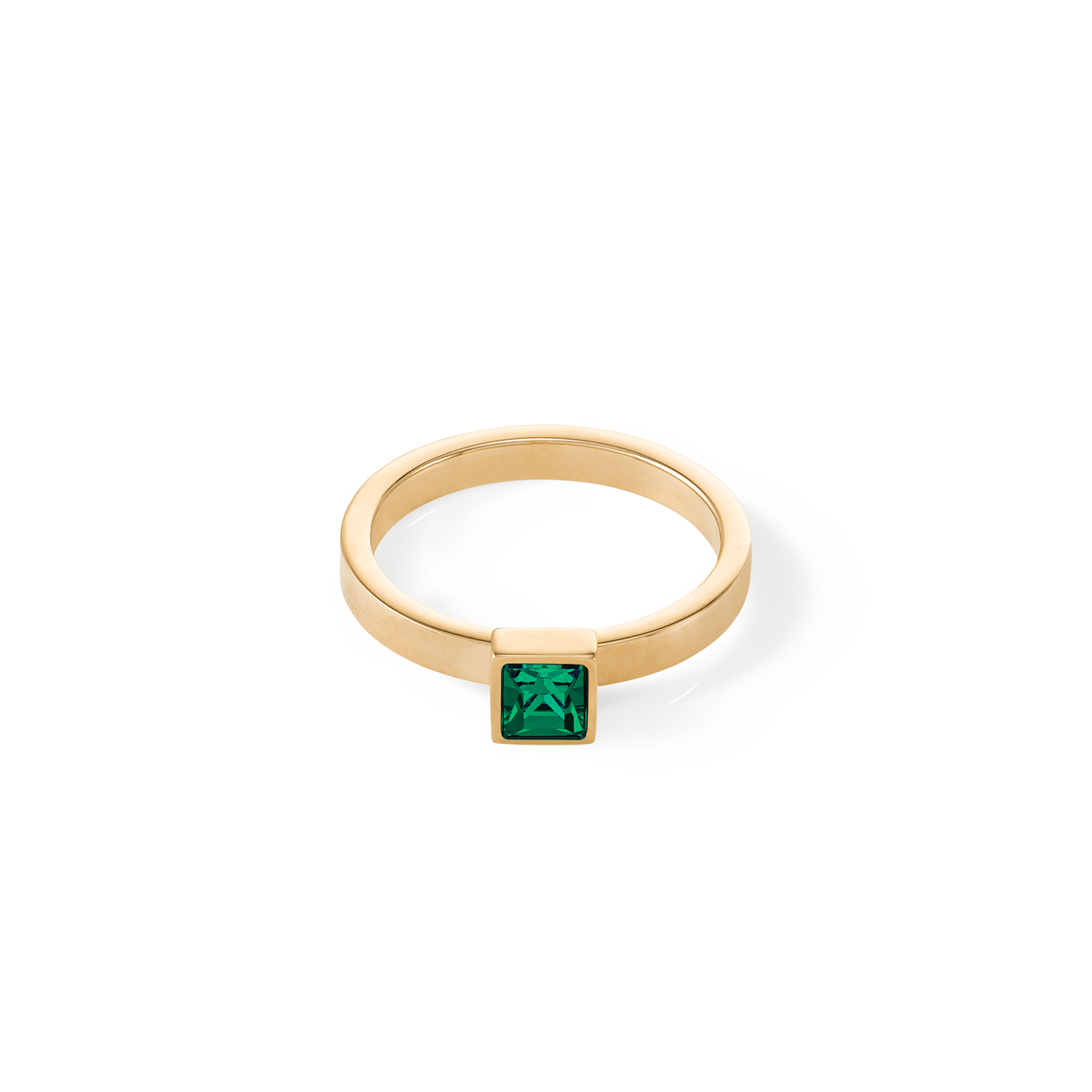 Brilliant Square small Ring gold dunkelgrün