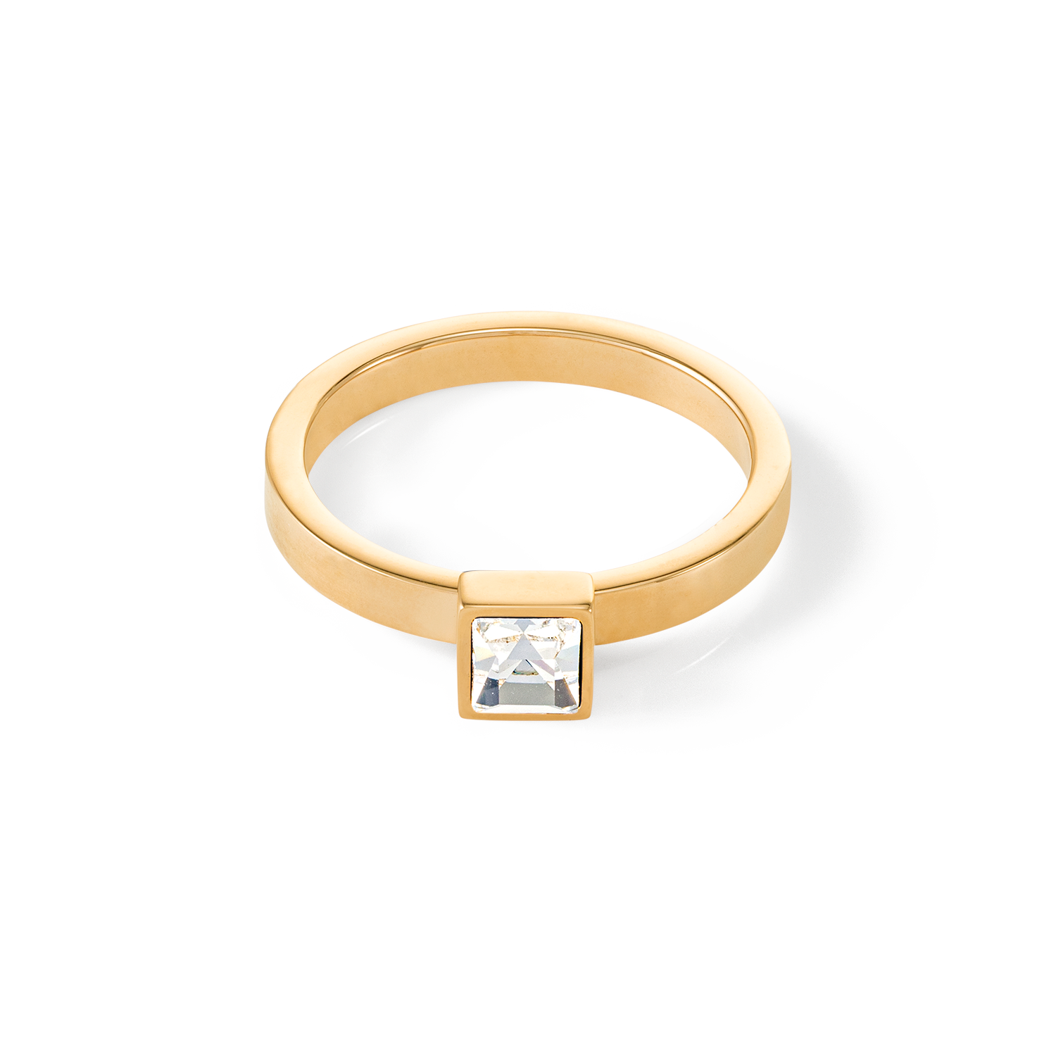 Brilliant Square small Ring gold kristall