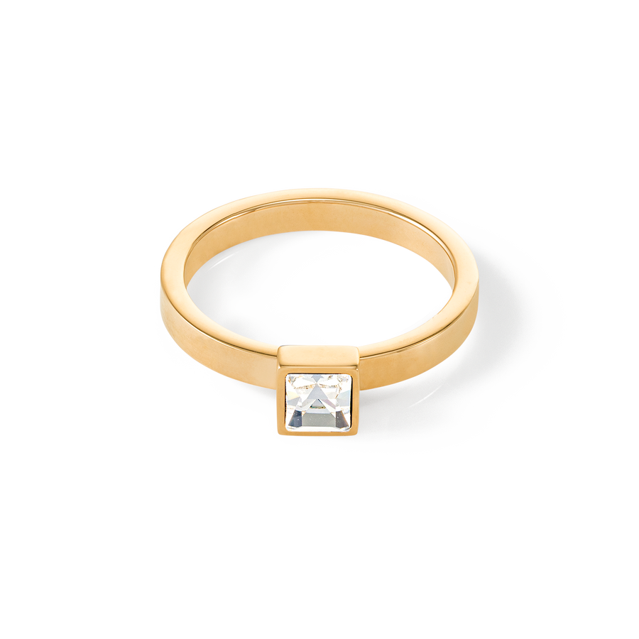 Brilliant Square small Ring gold kristall