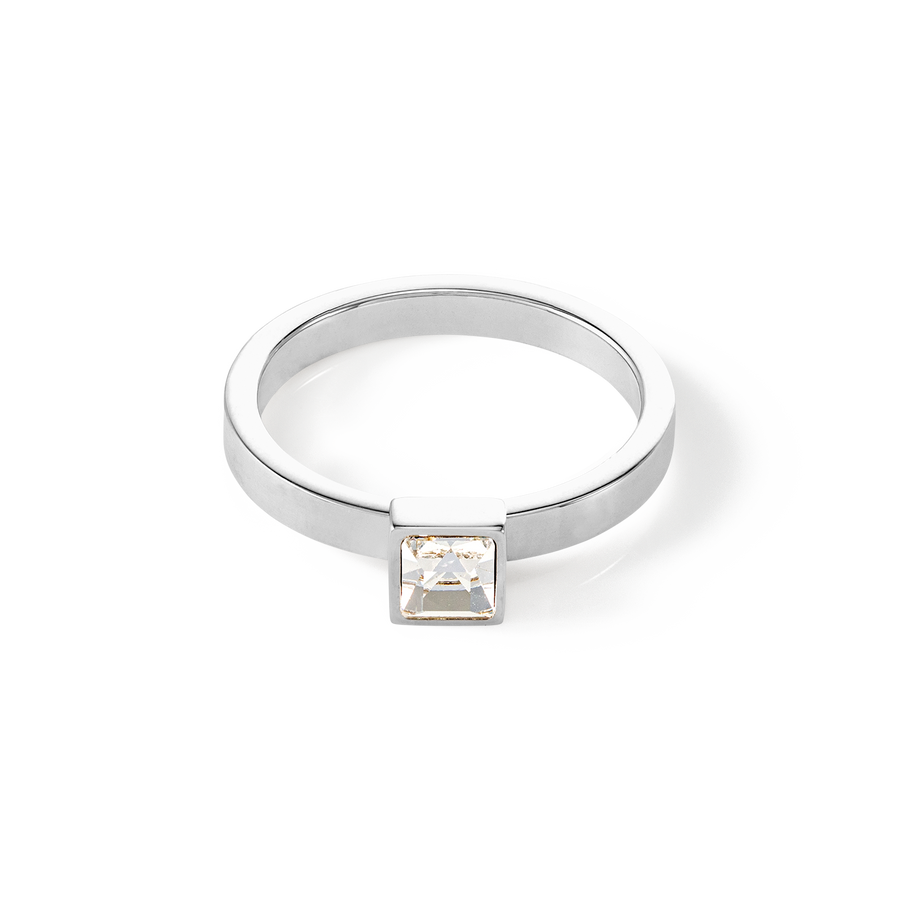Brilliant Square small Ring silber kristall