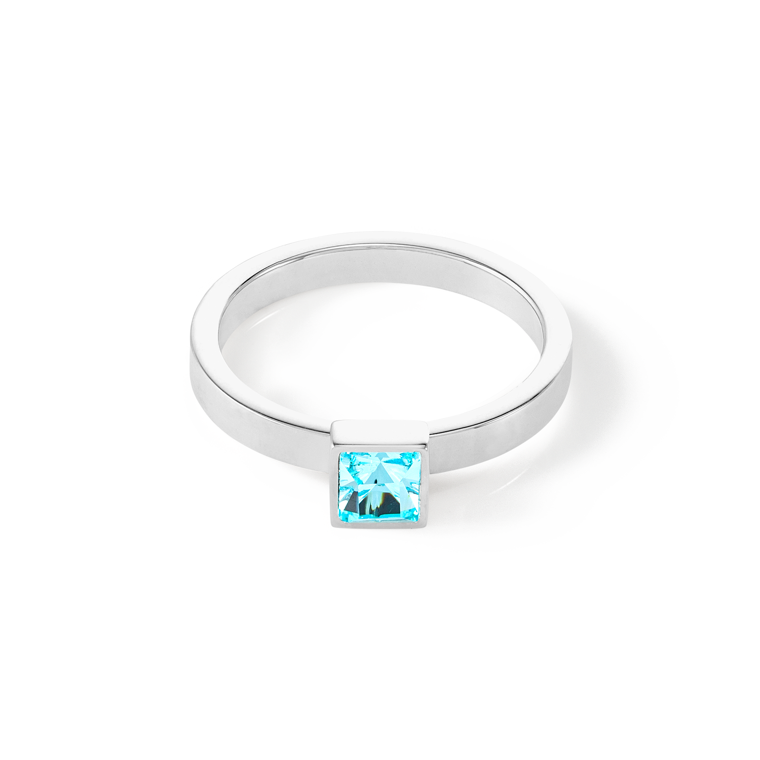 Brilliant Square small Ring silber aqua