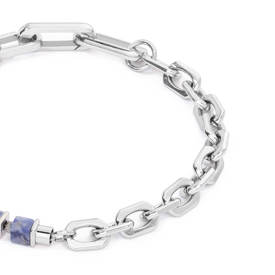 Unisex Armband Fusion link chain blau