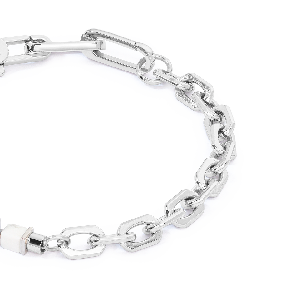 Unisex Armband Fusion link chain weiß