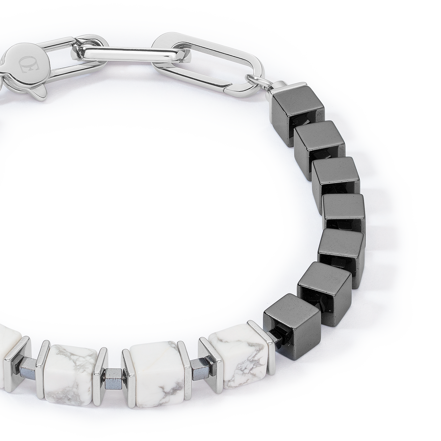 Unisex Armband precious cubes weiß