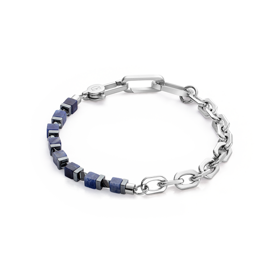 Armband Precious Fusion link chain blau-silber