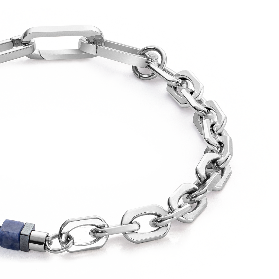 Armband Precious Fusion link chain blau-silber