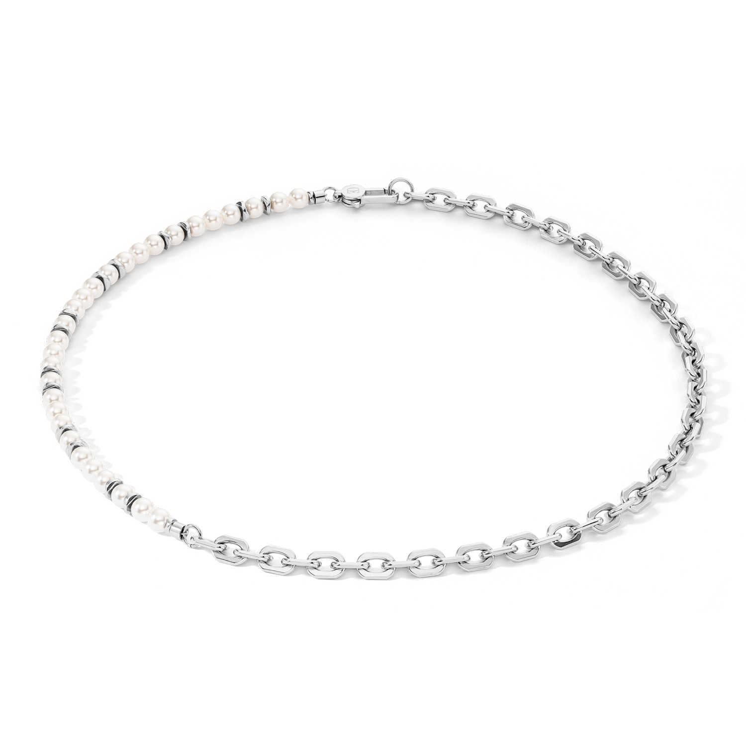 Halskette Pearls Fusion link chain weiß