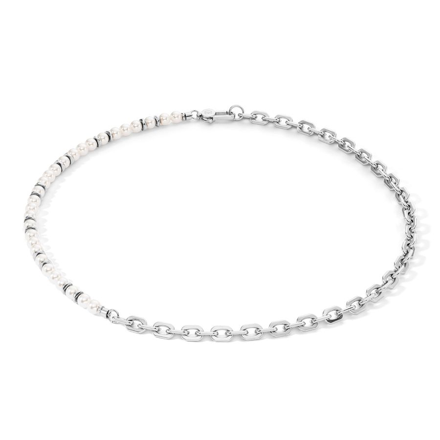 Halskette Pearls Fusion link chain weiß