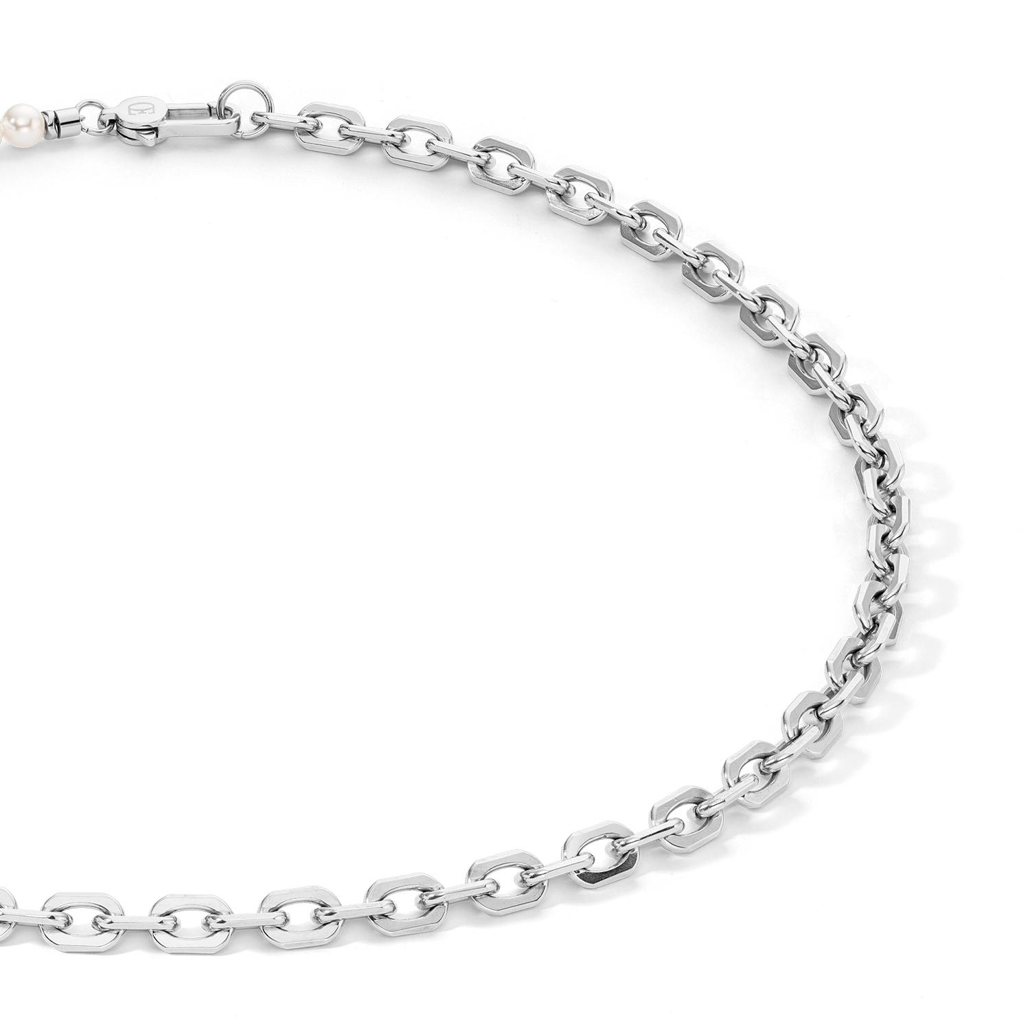 Halskette Pearls Fusion link chain weiß