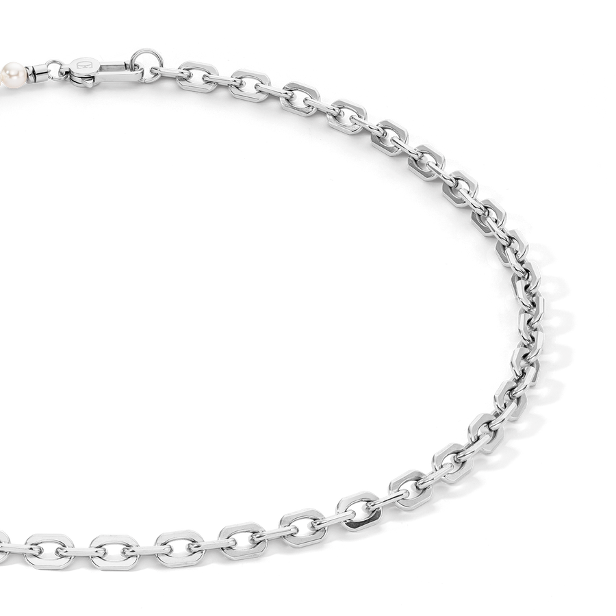 Halskette Pearls Fusion link chain weiß