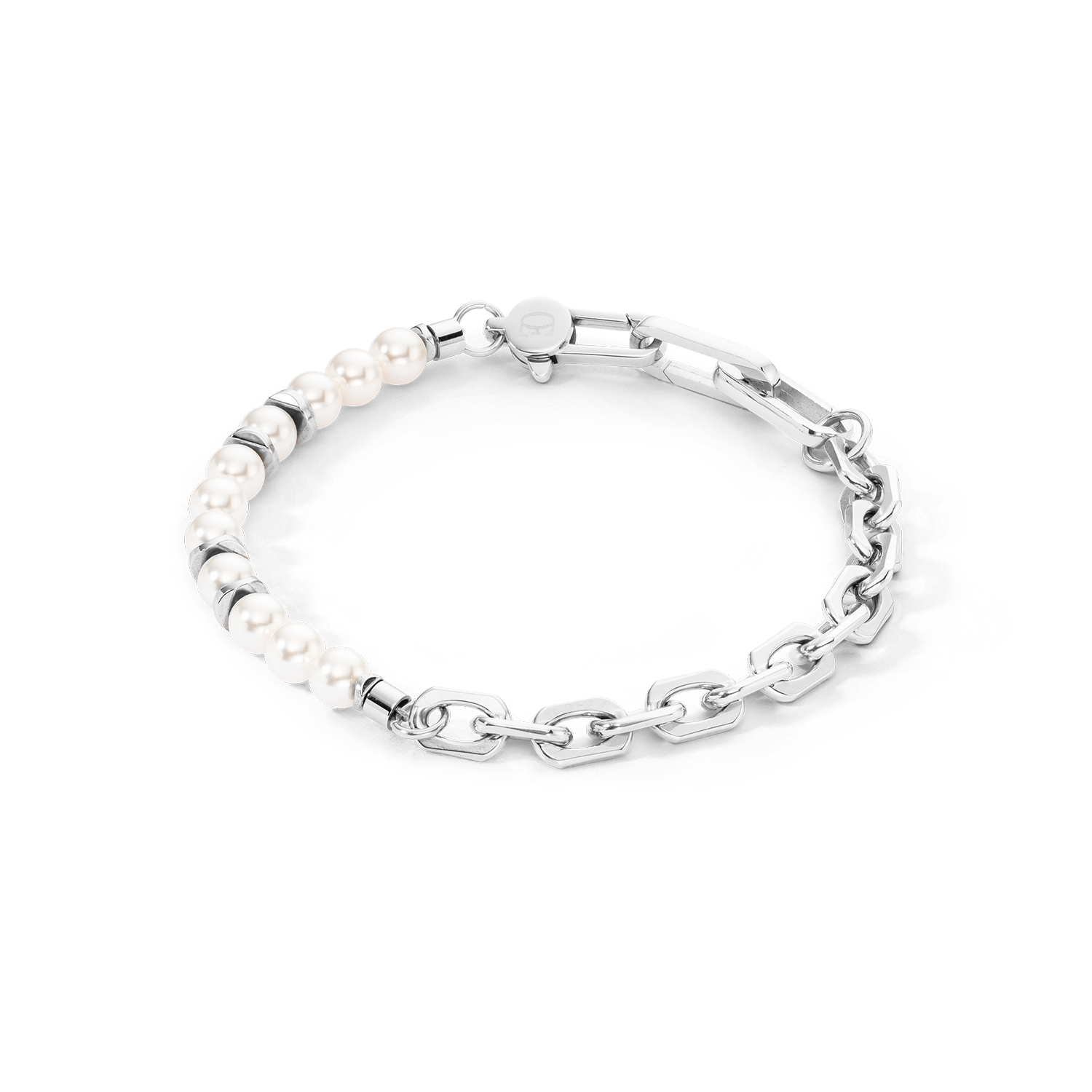Armband Pearls Fusion link chain weiß