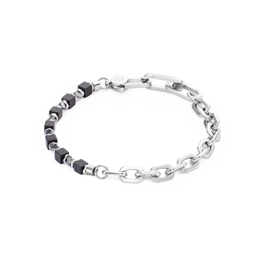 Armband Cubes Fusion link chain schwarz