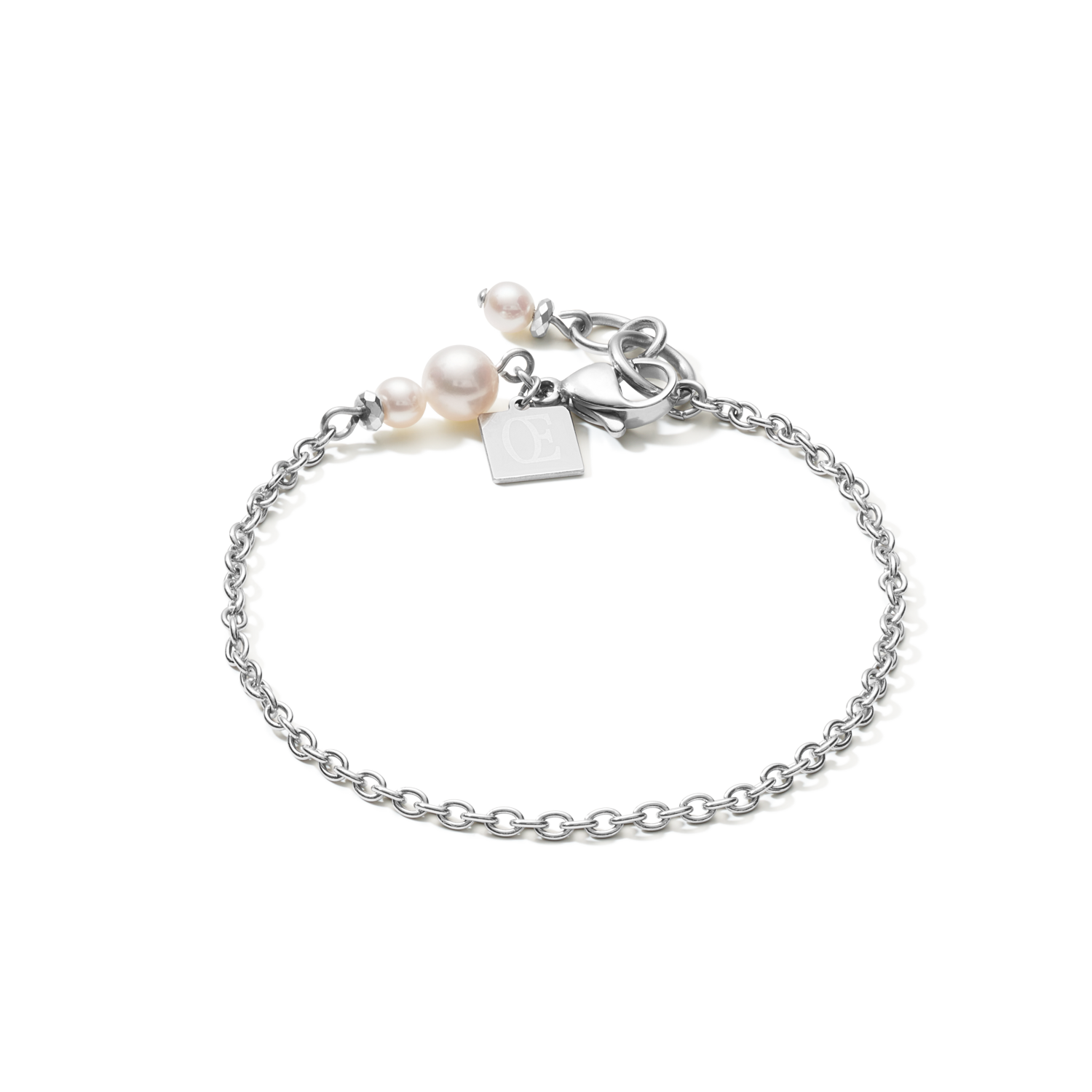 Armband Y Kette & Ring Süßwasserperlen & Edelstahl weiß-silber