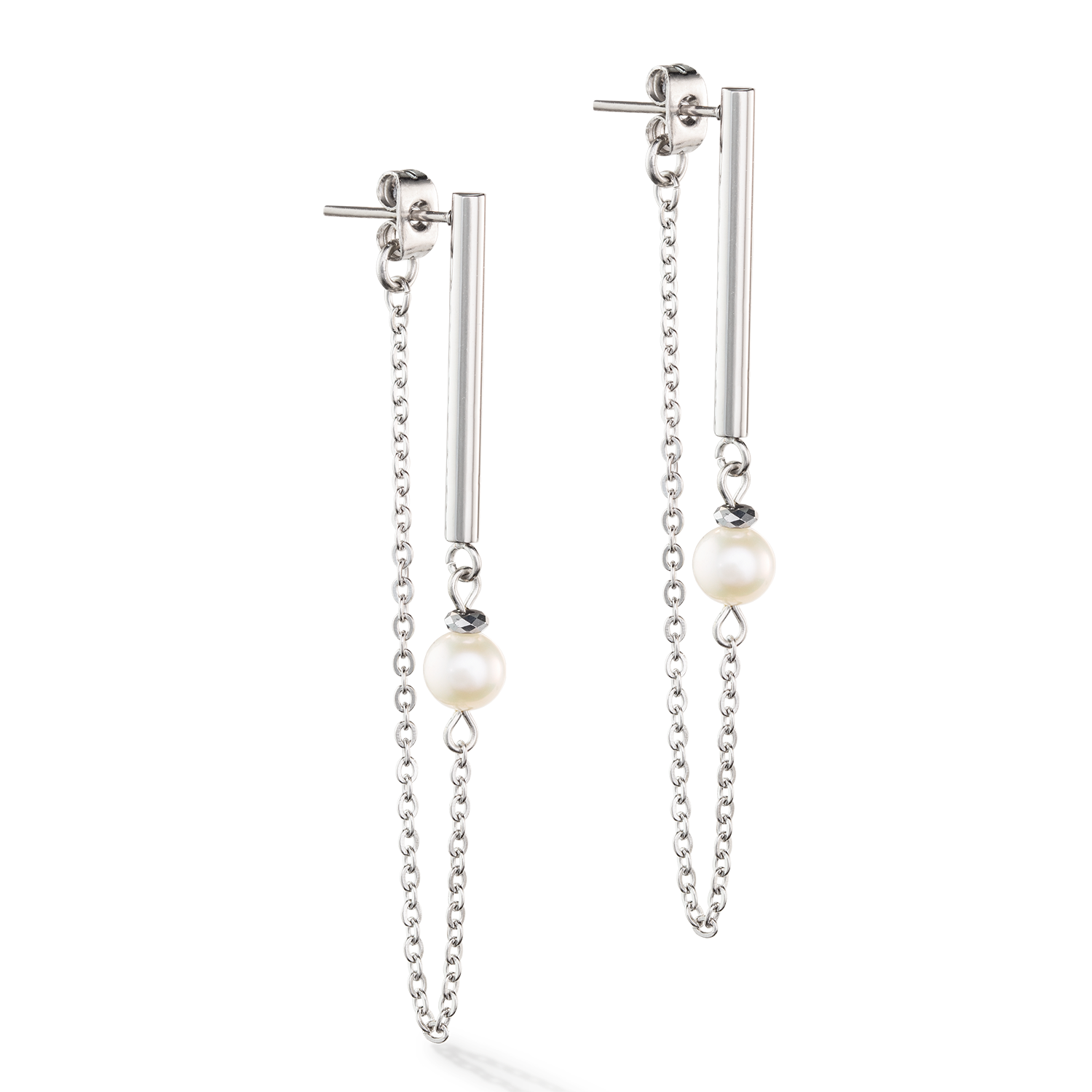 Ohrringe Solitaire Süßwasserperle silber
