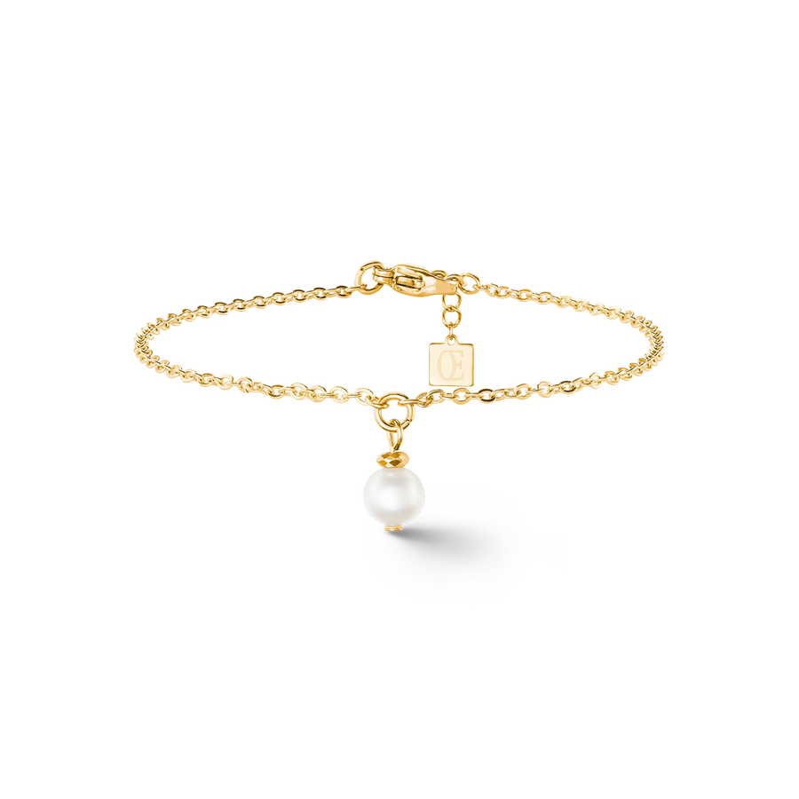 Armband Solitaire Süßwasserperle gold