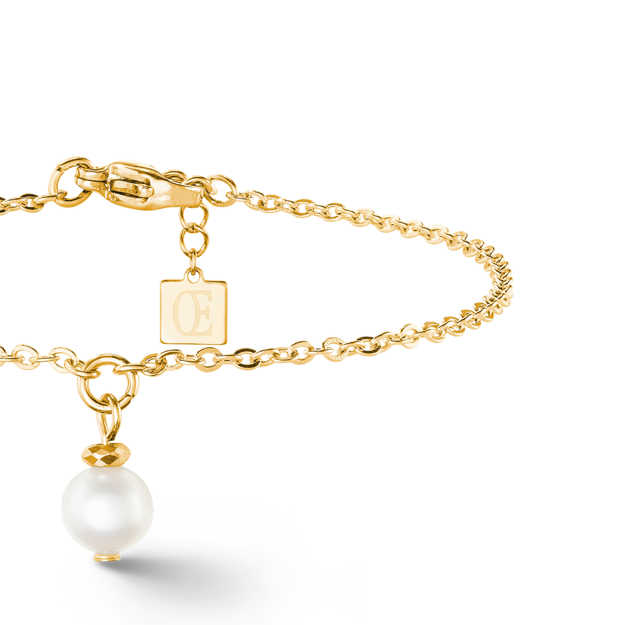 Armband Solitaire Süßwasserperle gold