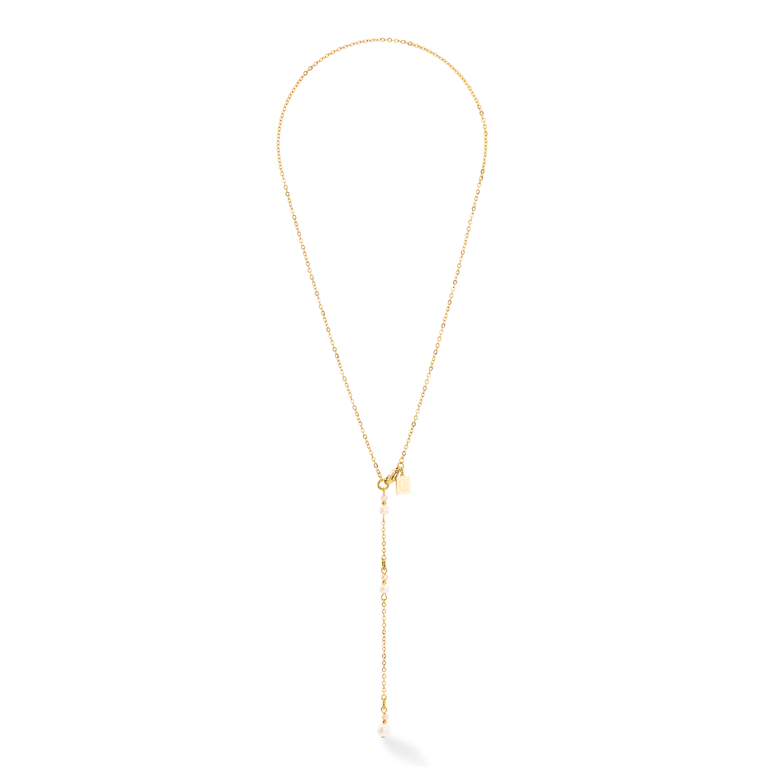Halskette Y Fairy Süßwasserperle gold