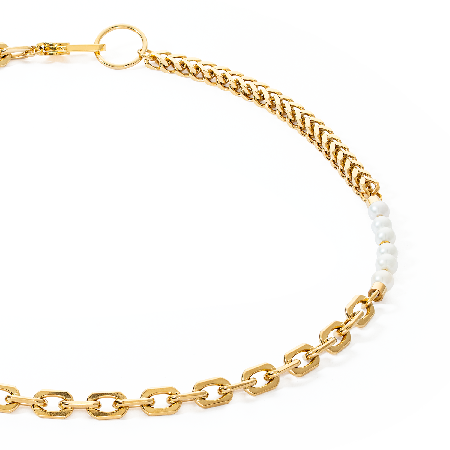 Halskette Shape Shifter Süßwasserperlen gold