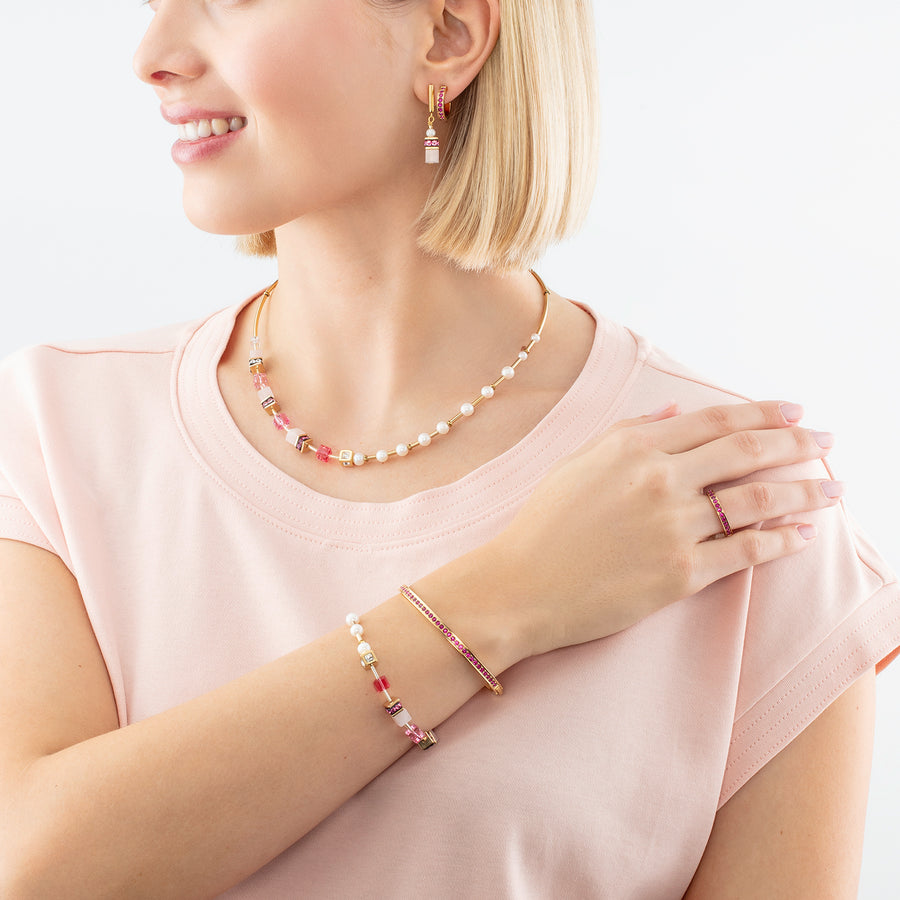 Armband GeoCUBE® Fusion Precious Pearl Mix Gold-Pink