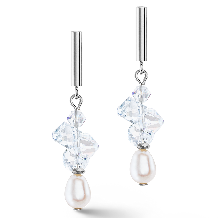 Ohrringe Dancing Crystals & Pearls Silber