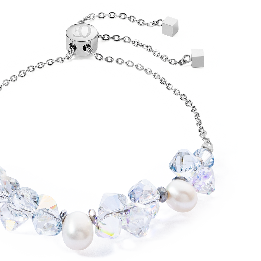 Armband Dancing Crystals & Pearls Silber