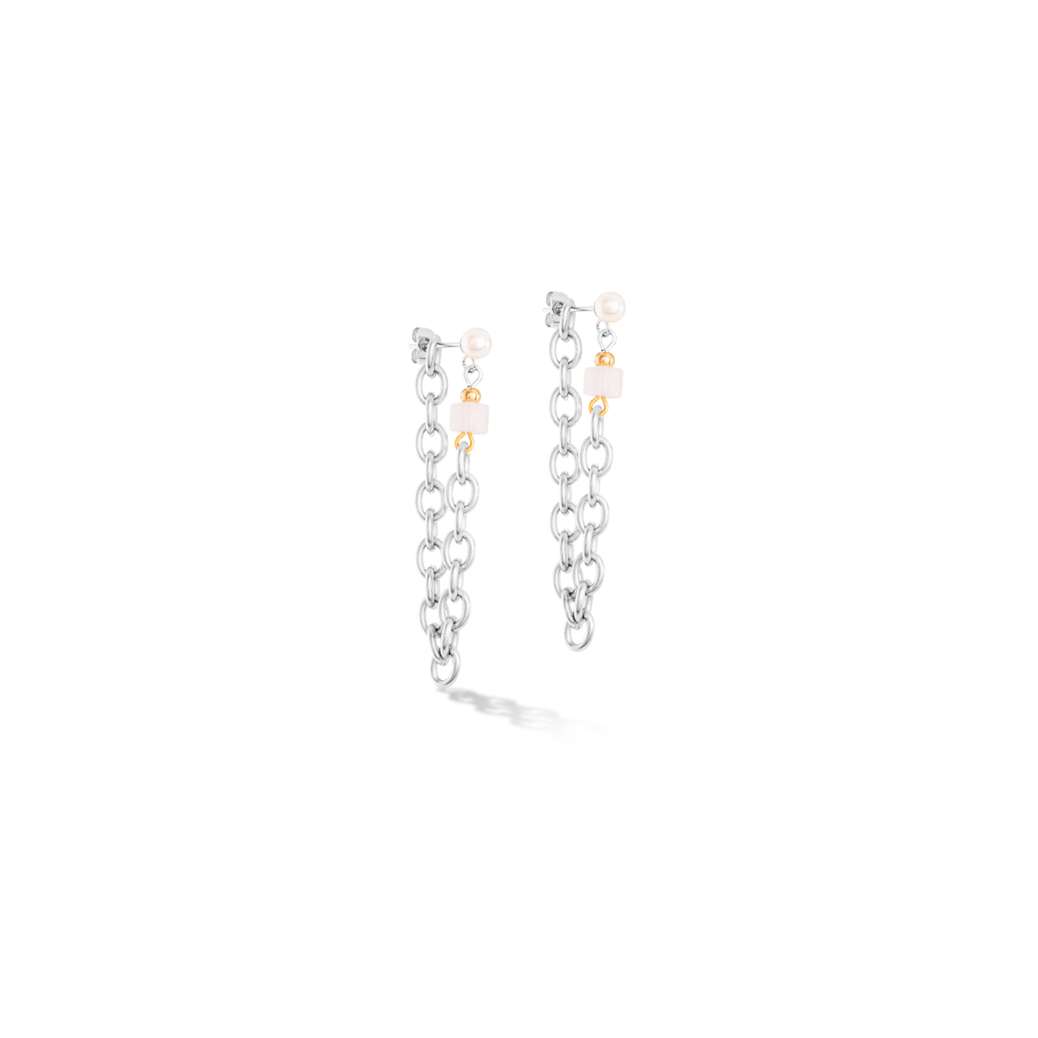 Ohrringe Cool Romantic Cubes & Pearls Bicolor