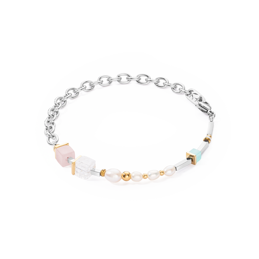 Armband Cool Romantic Cubes & Pearls Bicolor