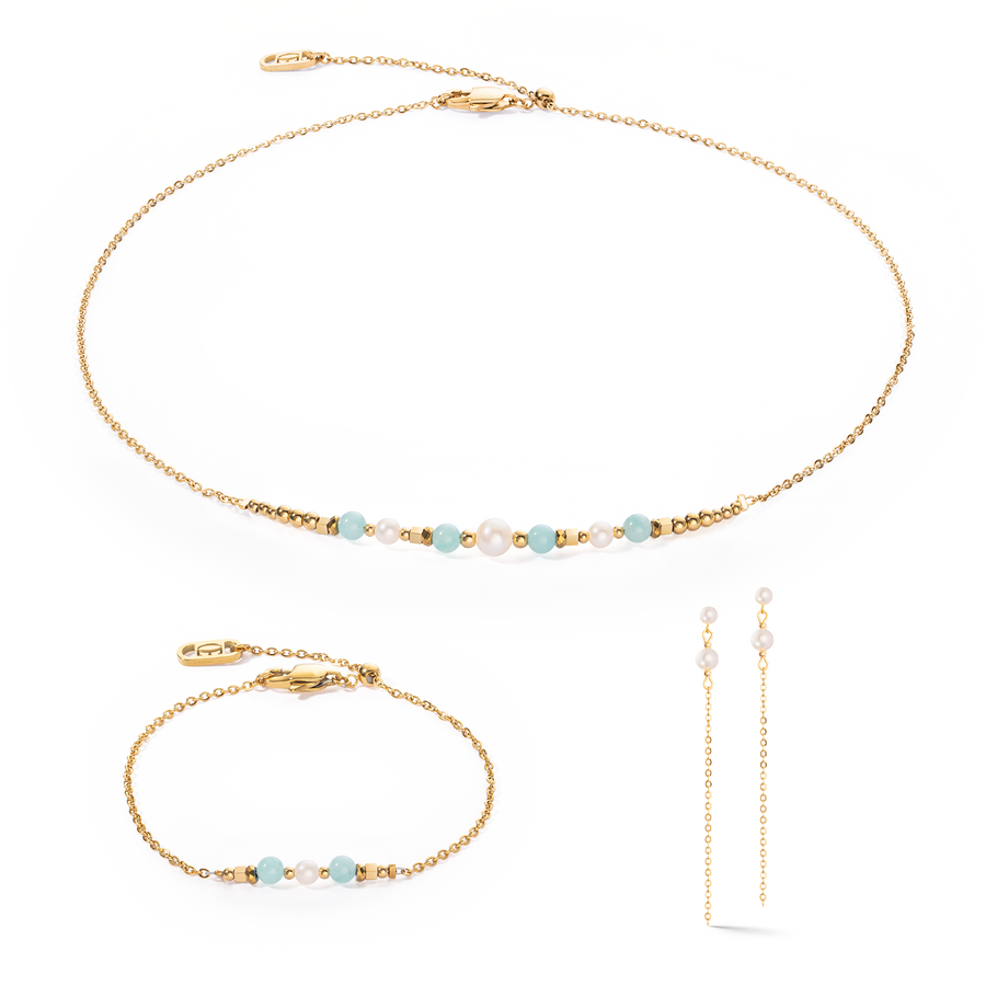 Halskette Princess Pearls Gold-Grün