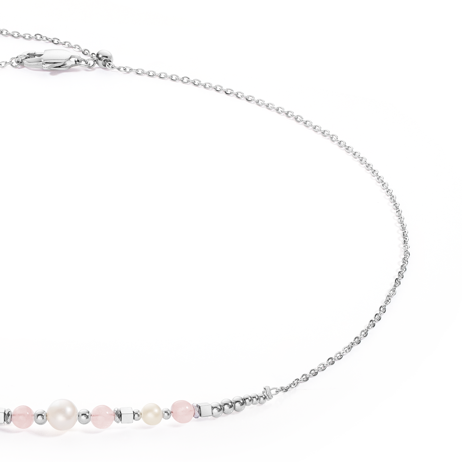 Halskette Princess Pearls Silber-Rosa