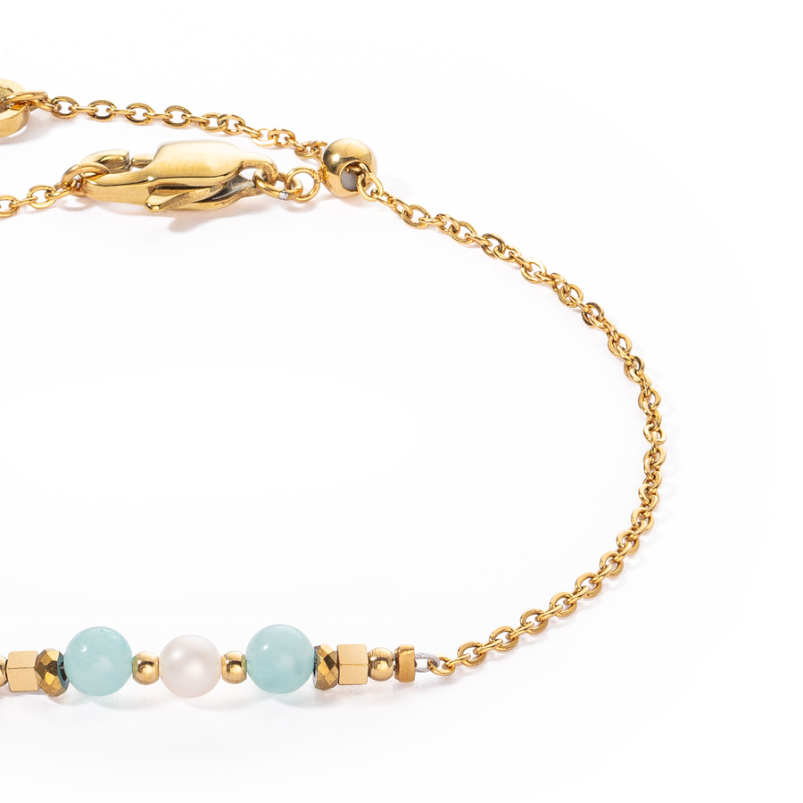Armband Princess Pearls Gold-Grün