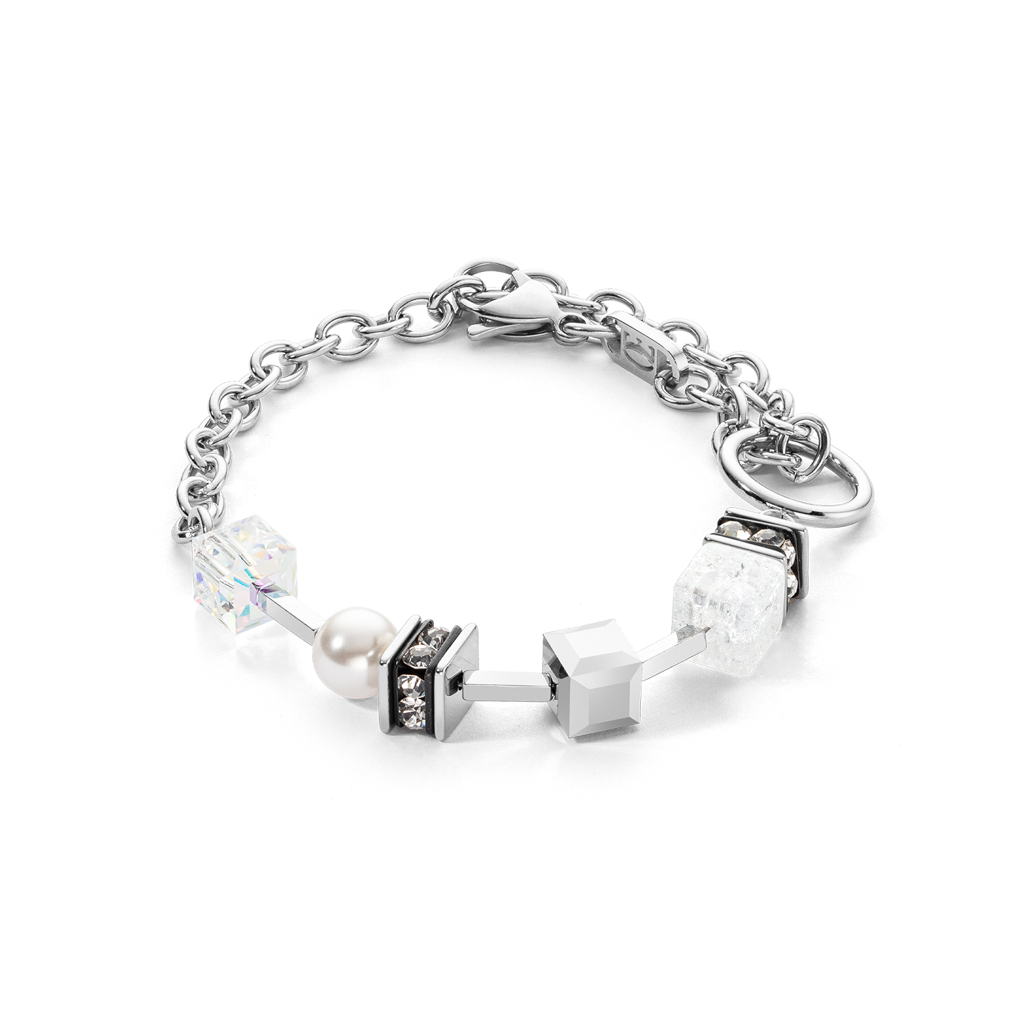 Armband Chunky Chain & Cubes Runway Exlusive Silber