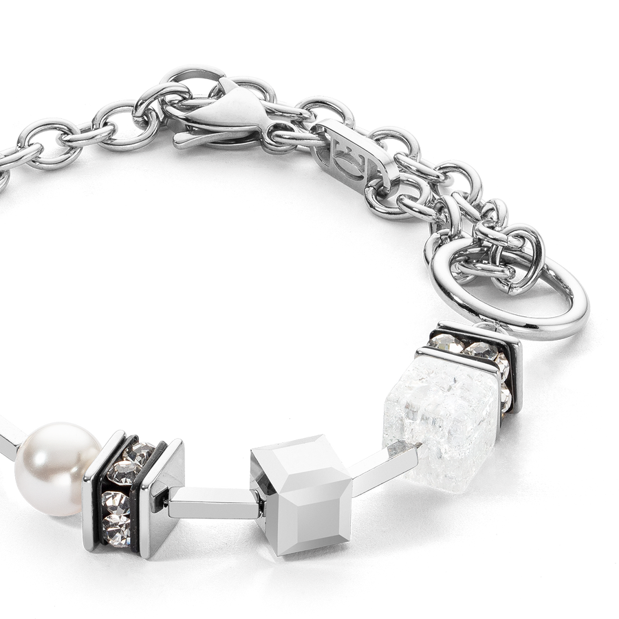 Armband Chunky Chain & Cubes Runway Exlusive Silber