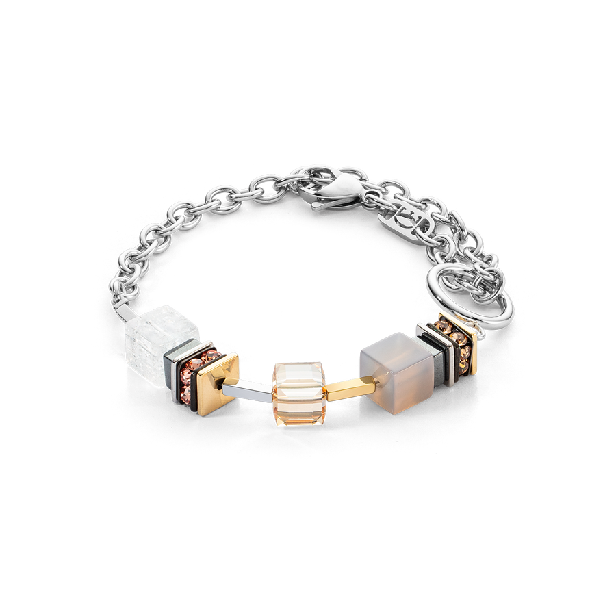 Armband Chunky Cubes & Chain Runway Exlusive Bicolor