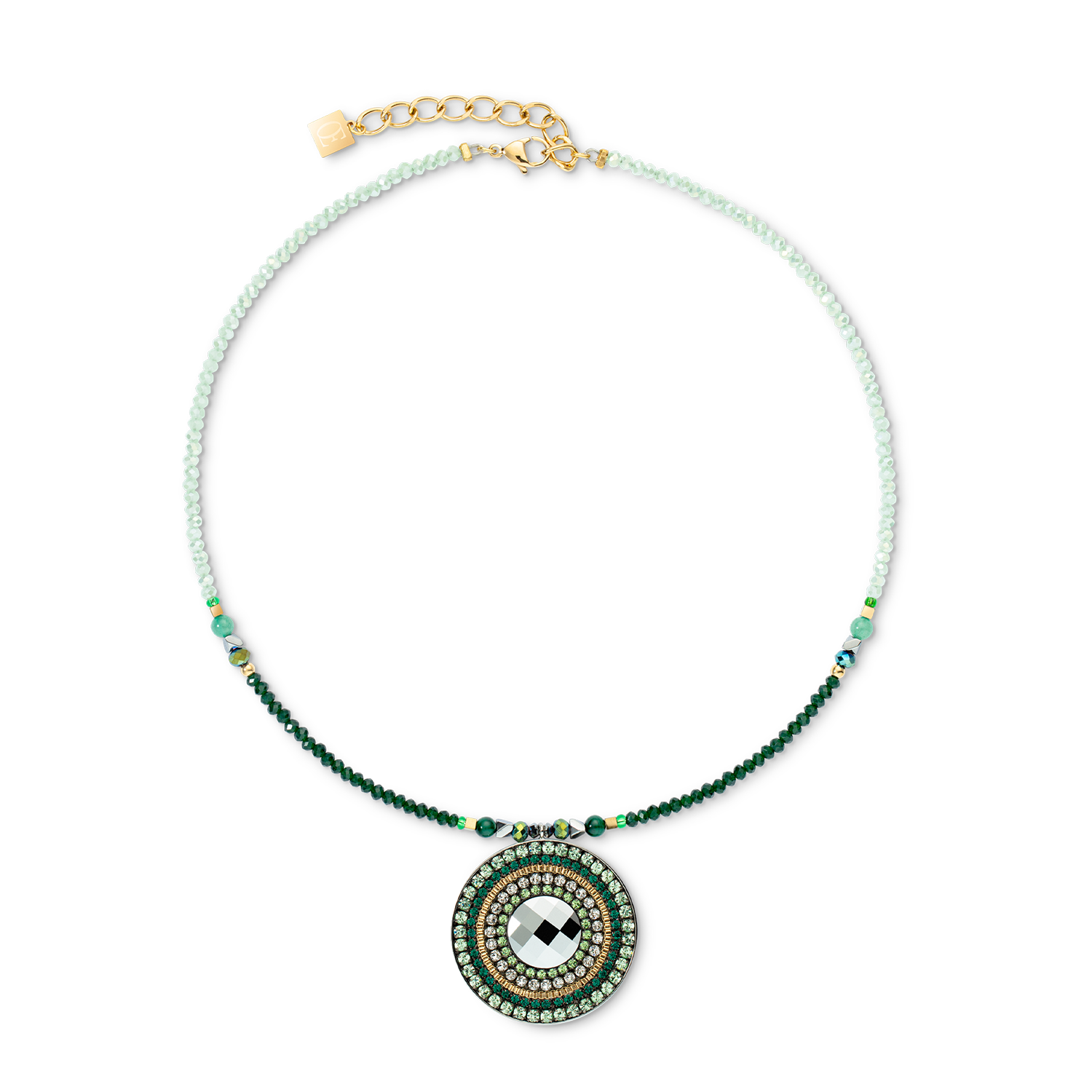 Halskette Amulett Glamorous Green gold