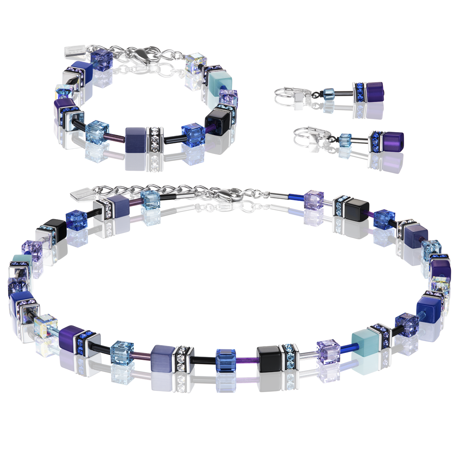 GeoCUBE® Halskette blau-lila