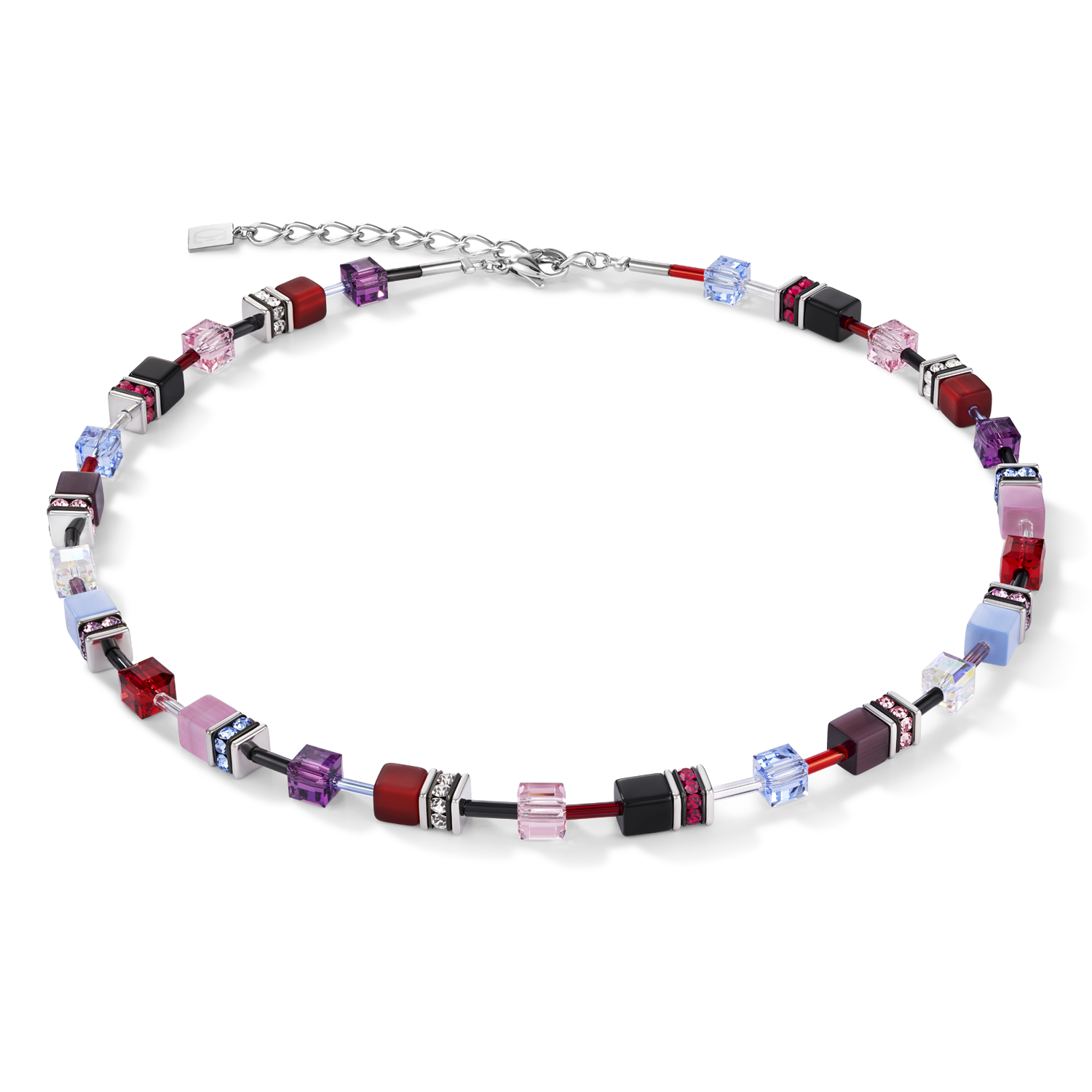 GeoCUBE® Halskette lila-rot-blau