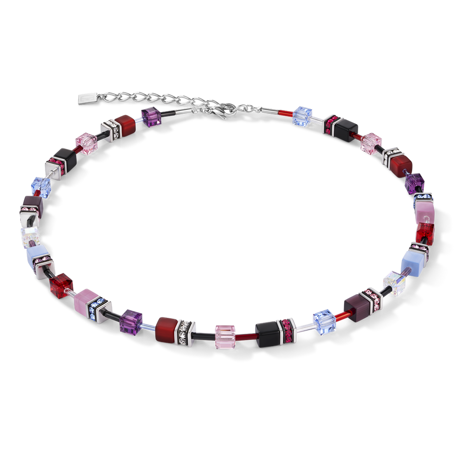 GeoCUBE® Halskette lila-rot-blau