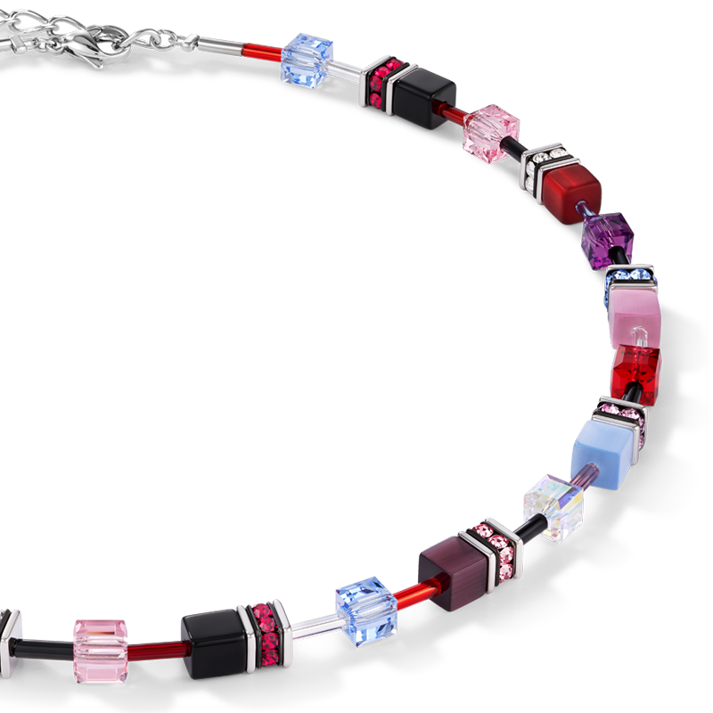 GeoCUBE® Halskette lila-rot-blau