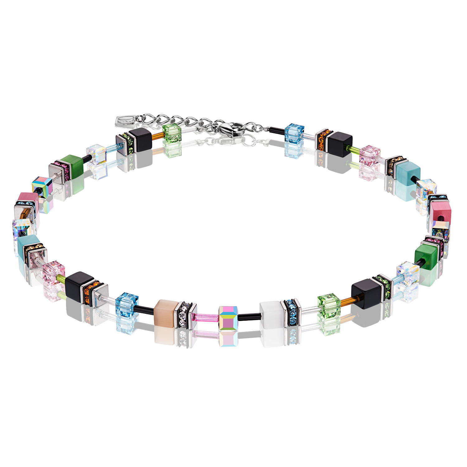 GeoCUBE® Collier multicolor spring pastell