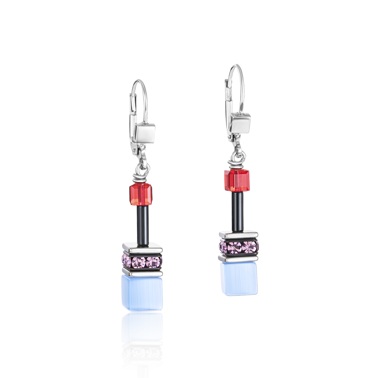 GeoCUBE® Ohrringe lila-rot-blau